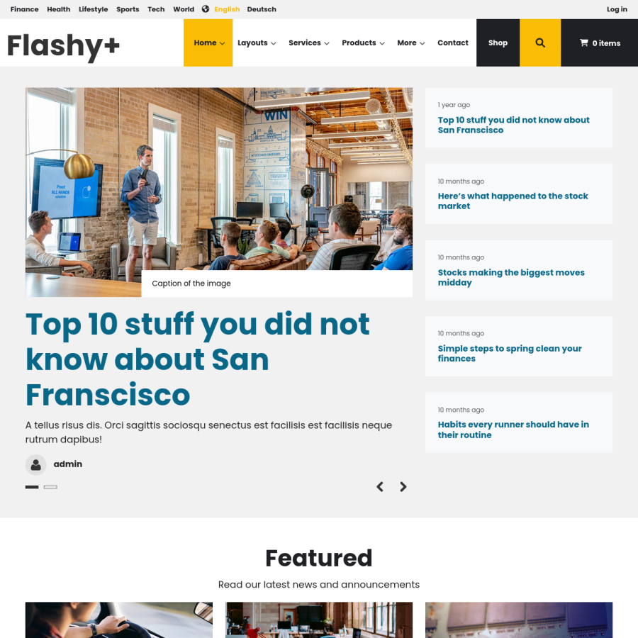 home page